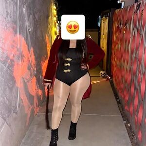 Black and Red Costume Bodysuit